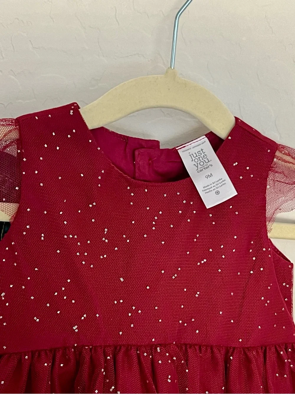 Carter’s 9M Burgundy Holiday Dress & Children’s Place Denim Jacket Bundle
